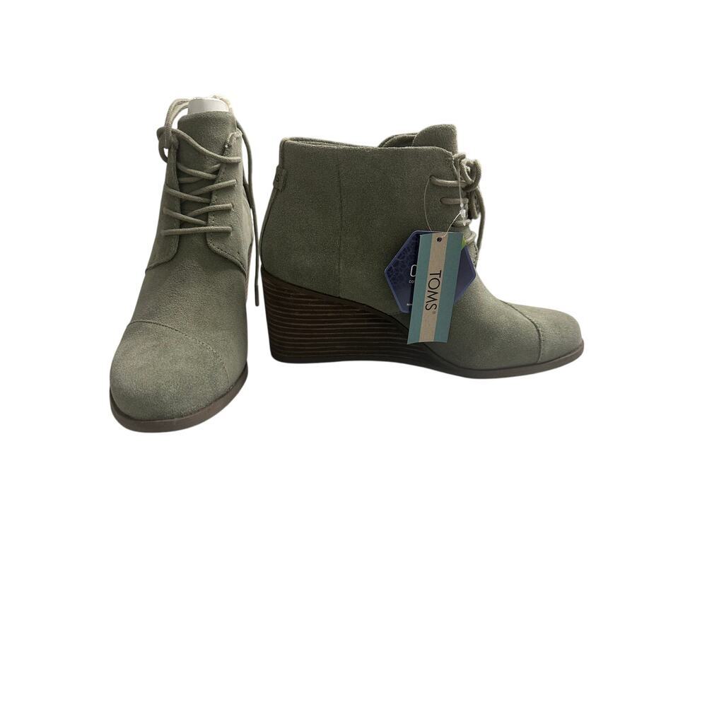TOMS Hyde Wedge Bootie  Vetiver Grey Size 7.5